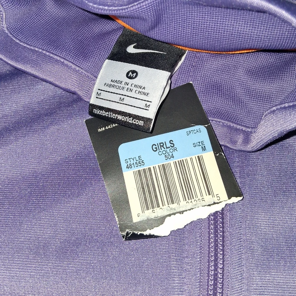 New Nike Purple Orange White Zip Up Track Jacket